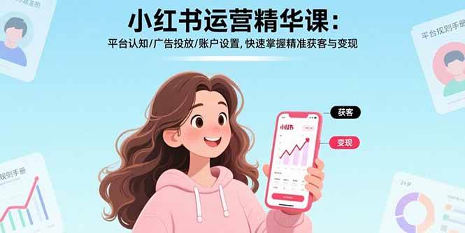 （15795期）小红书运营精华课：平台认知/广告投放/账户设置,快速掌握精准获客与变现-小千网络