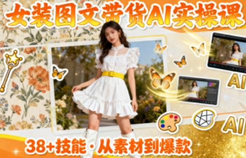 女装图文带货的AI实操课，覆盖38个实用技能，快速提升素材制作效率-小千网络