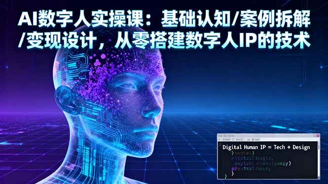 (16317期)AI数字人实操课:基础认知/案例拆解/变现设计,从零搭建数字人IP的技术-小千网络
