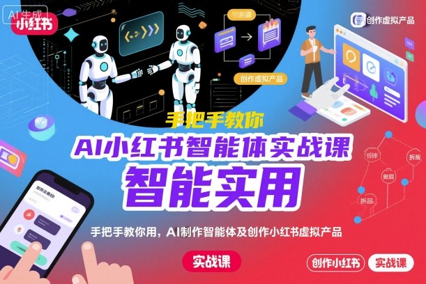 AI小红书智能体实战课，手把手教你用AI制作智能体及创作小红书虚拟产品，提效+内容商业化-小千网络