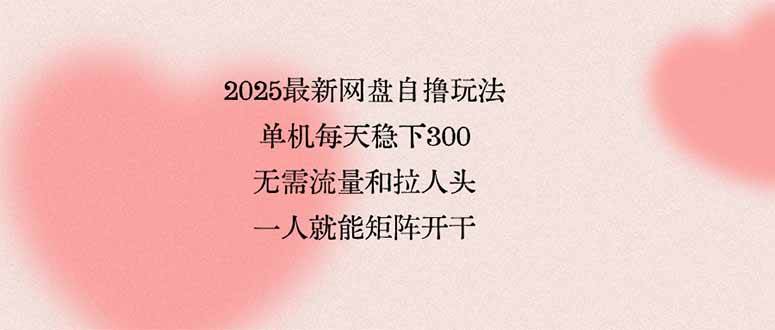 （15831期）2025最新网盘自撸玩法，单机每天稳下3张，无需流量和拉人头，一个人就…-小千网络
