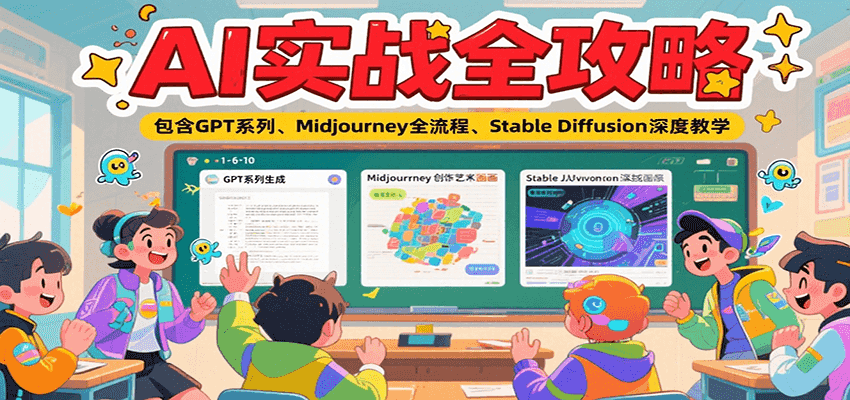 AI实战全攻略，包含GPT系列、Midjourney全流程、Stable Diffusion深度教学-小千网络