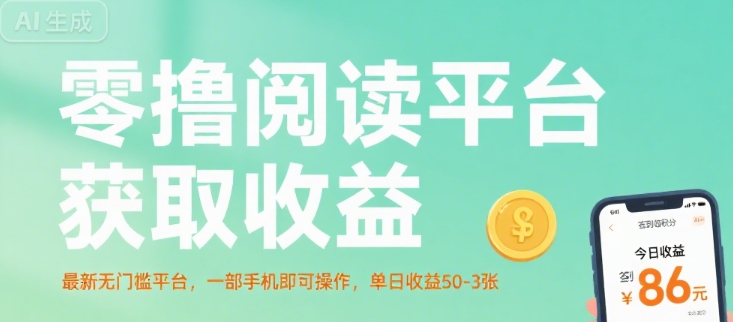 零撸阅读平台获取收益，最新无门槛平台，一部手机即可操作，单日收益50-3张【揭秘】-小千网络