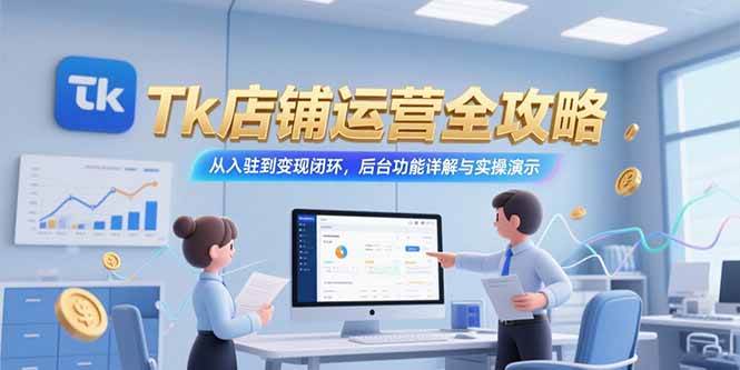 （15345期）Tk店铺运营全攻略，从入驻到变现闭环，后台功能详解与实操演示-小千网络