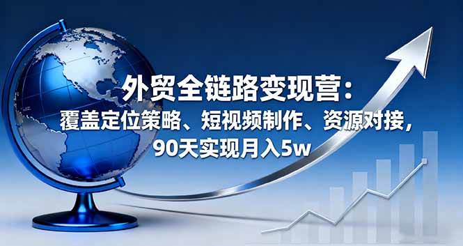 （16173期）外贸全链路变现营：覆盖定位策略、短视频制作、资源对接，90天实现月入5w-小千网络