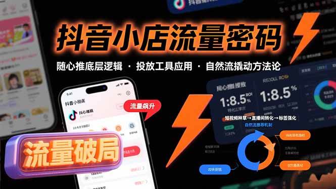 （15680期）抖音小店流量密码，随心推底层逻辑，投放工具应用，自然流撬动核心方法论-小千网络