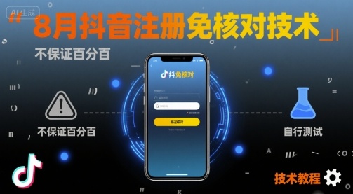 8月抖音注册免核对技术，不保证百分百，自测-小千网络