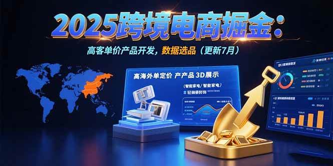 （15512期）2025跨境电商掘金：蓝海市场定位，高客单价产品开发，数据选品(更新7月)-小千网络