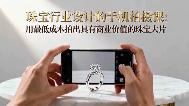 （16385期）珠宝行业设计的手机拍摄课：用最低成本拍出具有商业价值的珠宝大片！-小千网络