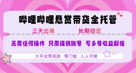 2025年B站风口带货项目 仅需提供账号 全程托管 轻松月入1w+-小千网络