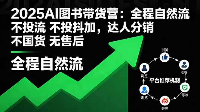 （16198期）2025AI图书带货营：全程自然流 不投流 不投抖加，达人分销 不国货 无售后-小千网络