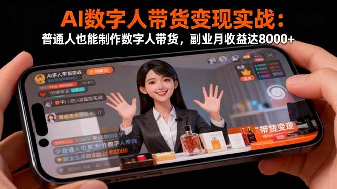 （16377期）AI数字人带货变现实战：普通人也能制作数字人带货，副业月收益达8000+-小千网络