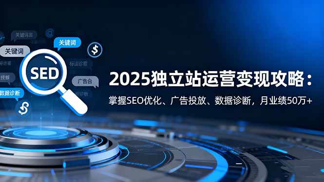 （16371期）2025独立站运营变现攻略：掌握SEO优化、广告投放、数据诊断，月业绩50万+-小千网络
