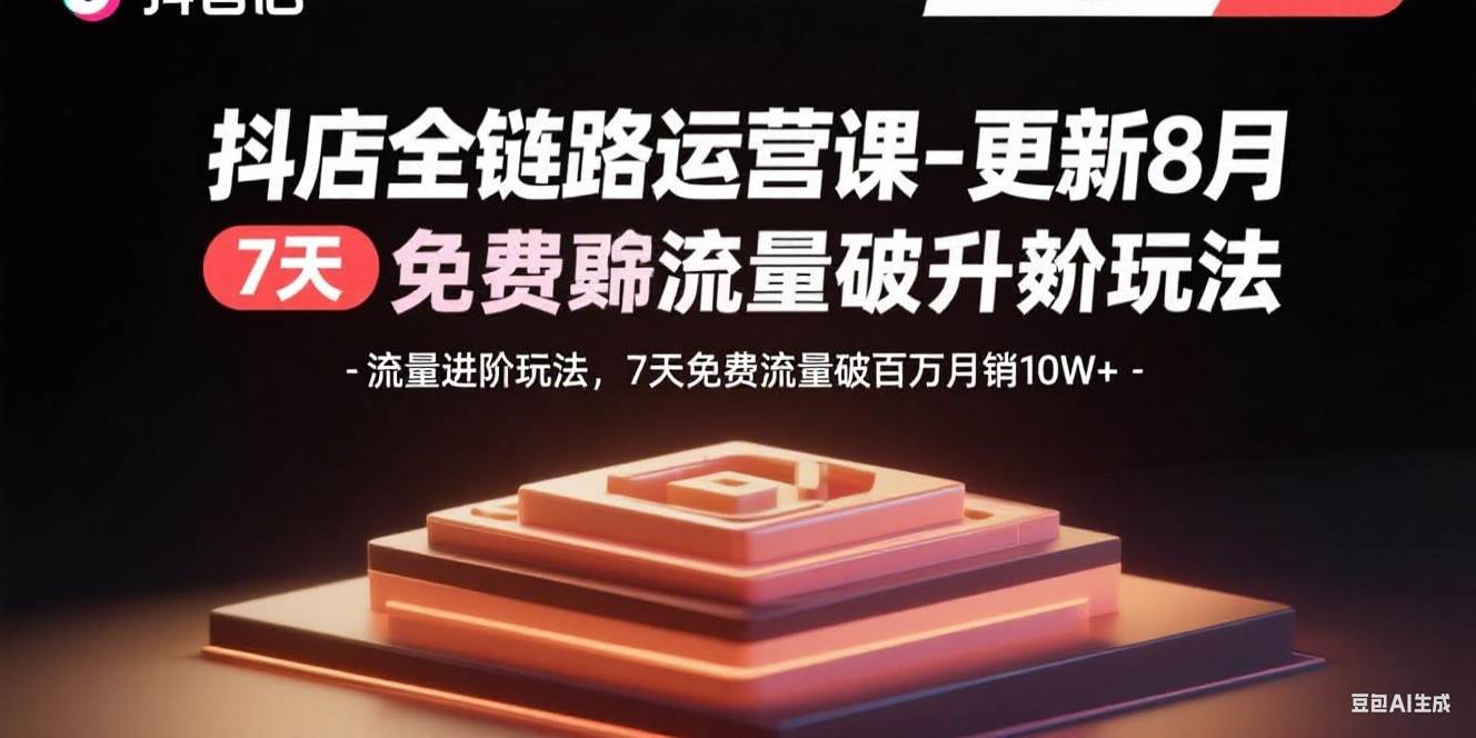 （15918期）抖店全链路运营课-更新8月：流量进阶玩法，7天免费流量破百万月销10W+-小千网络