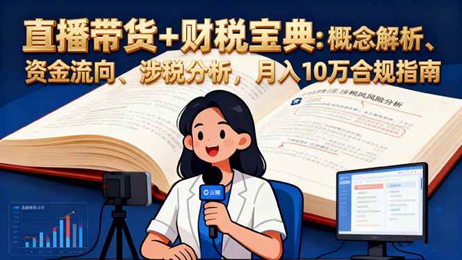 （16444期）直播带货+财税宝典：概念解析、资金流向、涉税分析，月入10万合规指南-小千网络