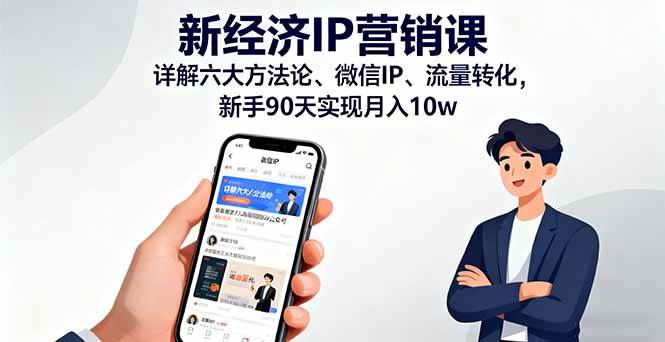 （16194期）新经济IP营销课：详解六大方法论、微信IP、流量转化，新手90天实现月入10w-小千网络