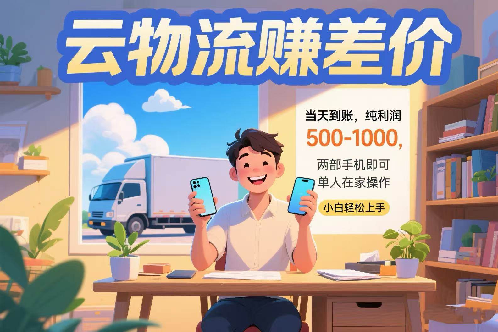 (15492期)云物流赚差价 当天到账纯利润500-1000 两部手机即可 可单人在家操作 小…-小千网络