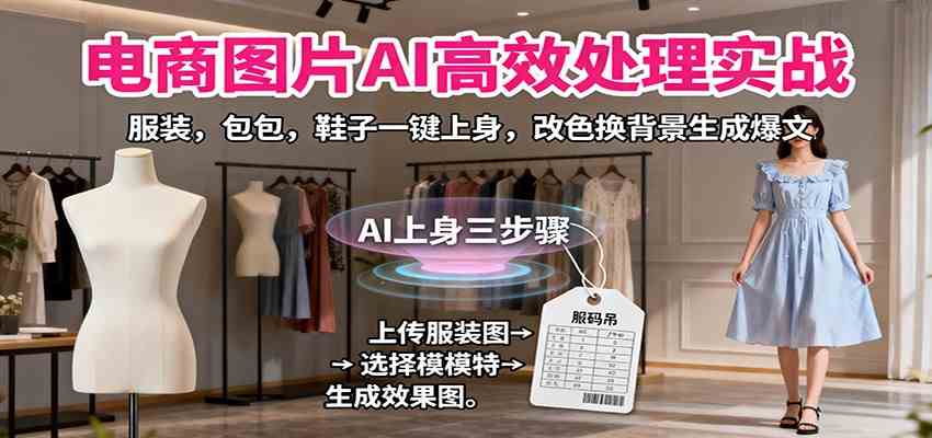 电商图片AI高效处理实战，服装，包包，鞋子一键上身，改色换背景生成爆文-小千网络
