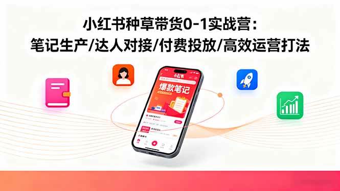（16310期）小红书种草带货0-1实战营：笔记生产/达人对接/付费投放/高效运营打法-小千网络