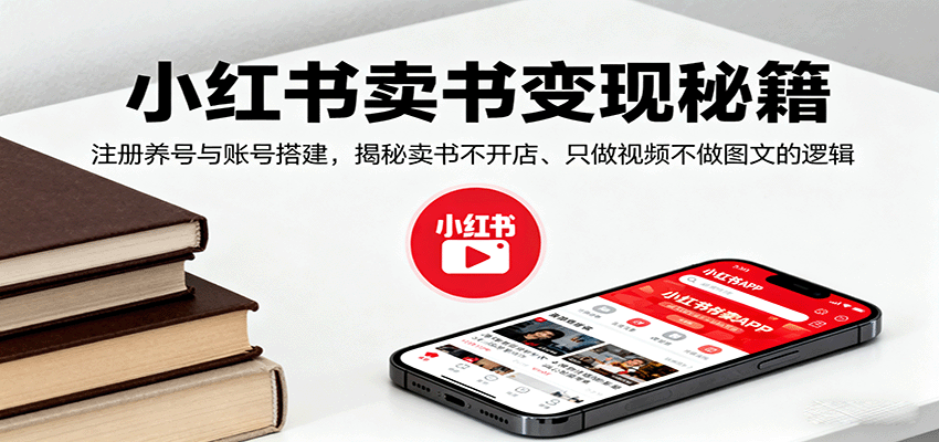 小红书卖书变现秘籍，注册养号与账号搭建，揭秘卖书不开店、只做视频不做图文的逻辑-小千网络