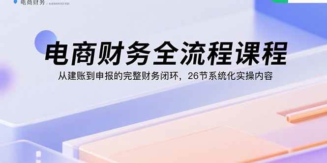 （15893期）电商财务全流程课程：从建账到申报的完整财务闭环，26节系统化实操内容-小千网络