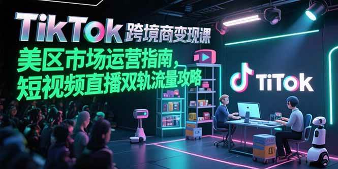 （15344期）TikTok跨境电商变现课，美区市场运营指南，短视频直播双轨流量攻略-小千网络
