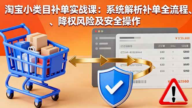 （16239期）淘宝小类目补单实战课：系统解析补单全流程、降权风险及安全操作-小千网络