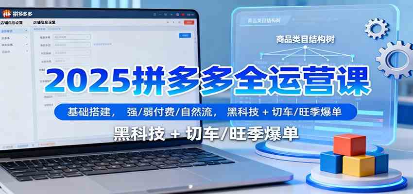 2025拼多多全运营课：基础搭建，强/弱付费/自然流，黑科技 + 切车/旺季爆单-小千网络
