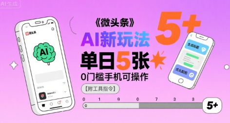微头条AI新玩法，小白单日5张+，0门槛手机可操作【附工具指令】-小千网络
