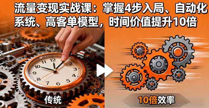 （16197期）流量变现实战课：掌握4步入局、自动化系统、高客单模型，时间价值提升10倍-小千网络