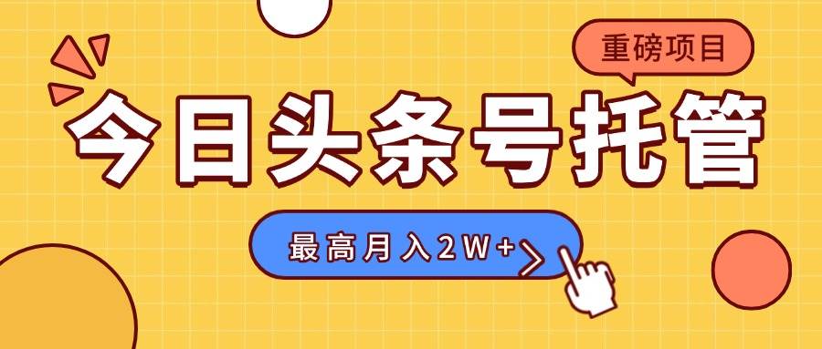 （15905期）【头条号托管 】我提供视频，你发布，每天操作5分钟，最高躺赚1W+-小千网络