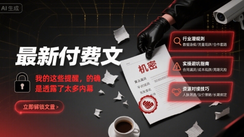 最新付费文：我的这些提醒，的确是透露了太多内幕-小千网络