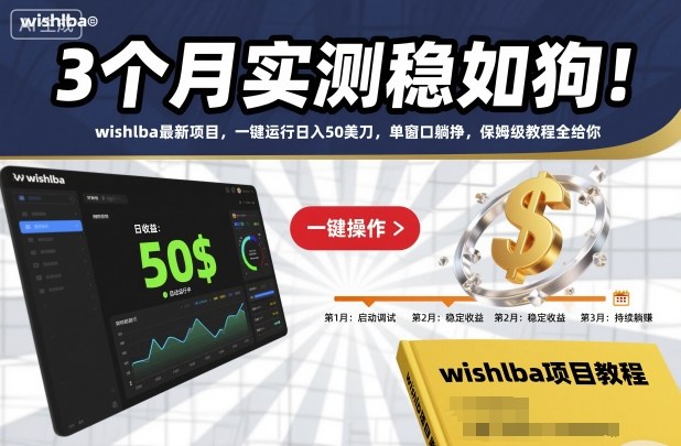 3个月实测稳如狗！wishlba最新项目，一键运行日入50美刀，单窗口躺挣，保姆级教程全给你【揭秘】-小千网络