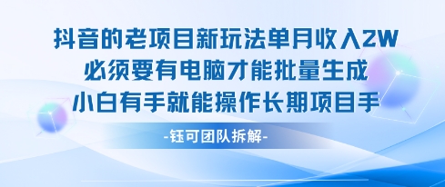 老项目新玩法单月收入2W小白有手就能操作长期项目-小千网络
