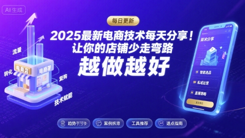 2025最新电商技术每天分享，让你的店铺少走弯路，越做越好(更新11月)-小千网络