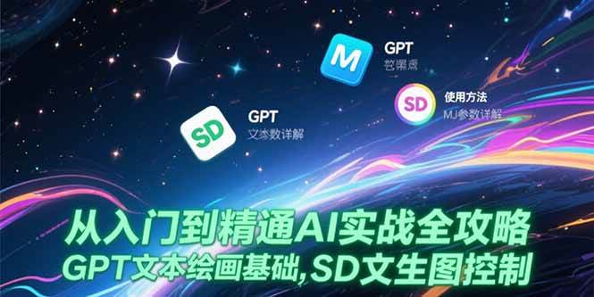 （15309期）从入门到精通AI实战全攻略，GPT文本绘画基础，MJ参数详解，SD文生图控制-小千网络