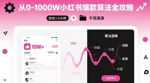 从0-1000W小红书爆款算法全攻略，时长1.5小时，干货满满-小千网络