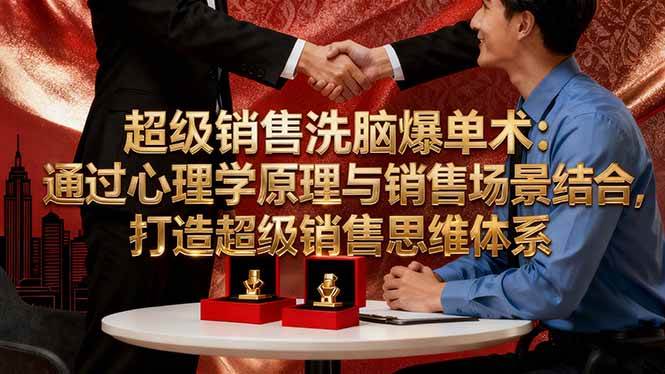 （16370期）超级销售洗脑爆单术：通过心理学原理与销售场景结合,打造超级销售思维体系-小千网络