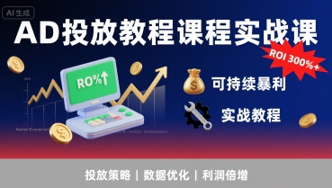 AD投放教程课程实战课，实现广告ROI300%+可持续暴利-小千网络
