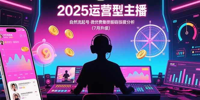 （15508期）2025运营型主播：自然流起号，微付费投放技巧，罗盘数据深度解析(7月更新)-小千网络