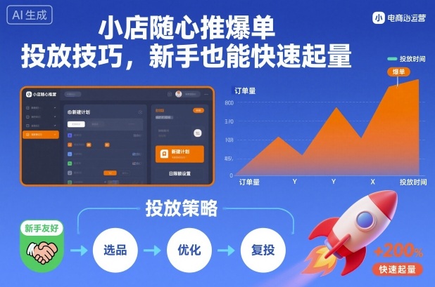 小店随心推爆单投放技巧，新手也能快速起量-小千网络