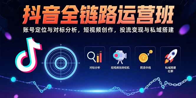 （15525期）抖音全链路运营班：账号定位与对标分析，短视频创作，投流变现与私域搭建-小千网络