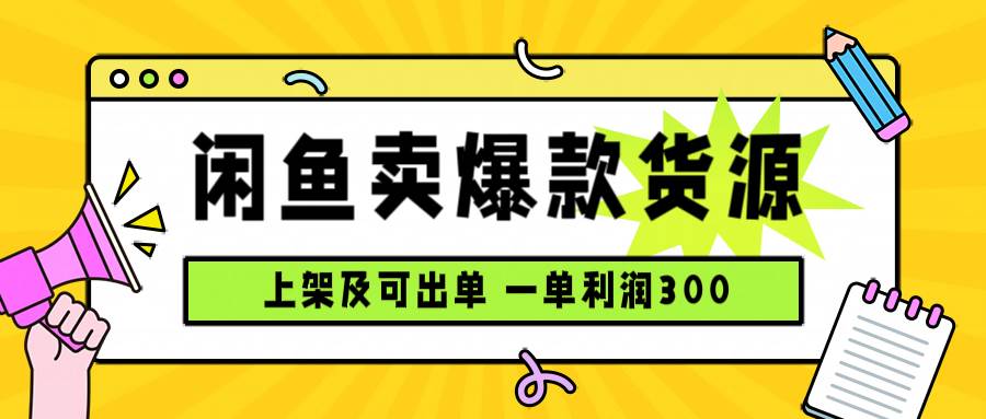 (15977期)闲鱼卖爆款货源,每天利润1000,上架即出单-小千网络