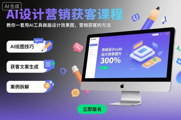 AI设计营销获客课程，教你一套用AI工具做画设计效果图，营销获客的方法-小千网络