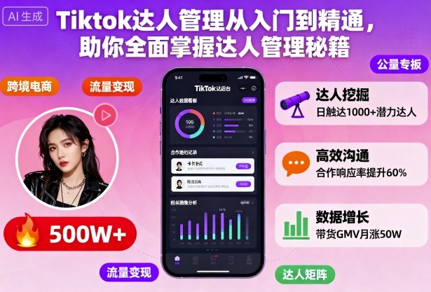 Tiktok达人管理从入门到精通，助你全面掌握达人管理秘籍-小千网络