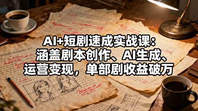(16359期)AI+短剧速成实战课:涵盖剧本创作、AI生成、运营变现,单部剧收益破万-小千网络