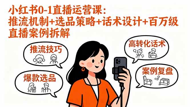 （16002期）小红书0-1直播运营课：推流机制+选品策略+话术设计+百万级直播案例拆解-小千网络