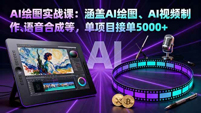 （16304期）AI绘图实战课：涵盖AI绘图、AI视频制作、语音合成等，单项目接单5000+-小千网络