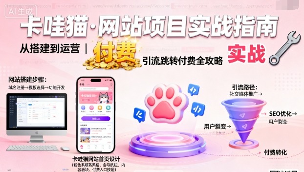 卡哇猫·网站项目，网站搭建与运营以及引流跳转付费-小千网络