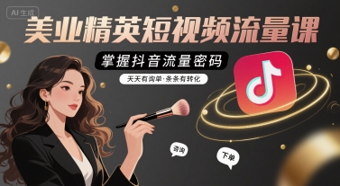 美业精英短视频流量课，掌握抖音流量密码，天天有询单，条条有转化-小千网络